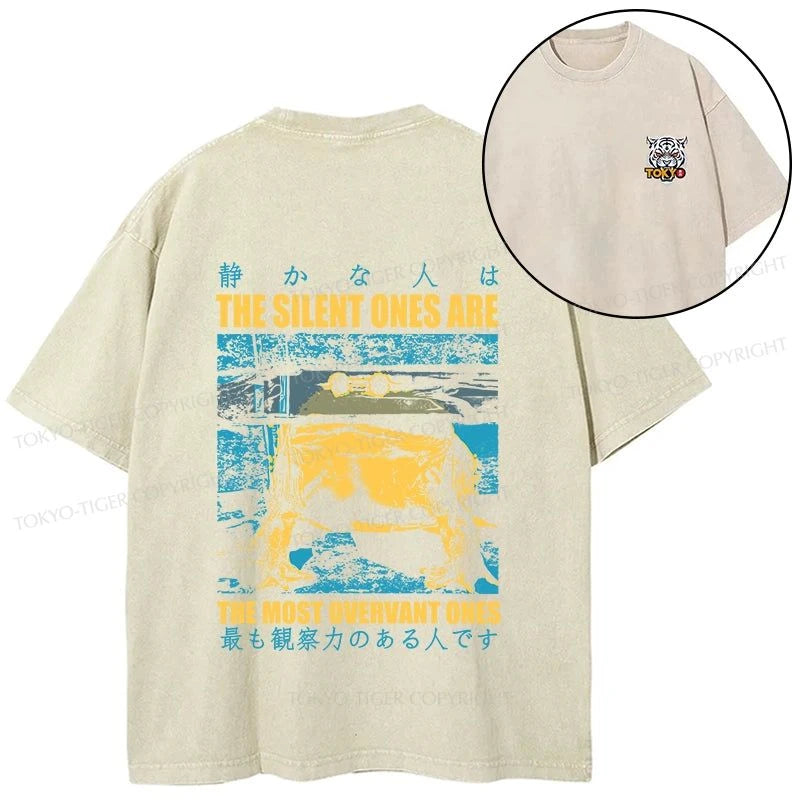 Tokyo-Tiger Silent Frog Japanese Front Back Washed T-Shirt