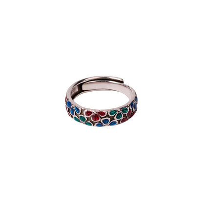 Tokyo-Tiger Enamel Plum Blossom Ring