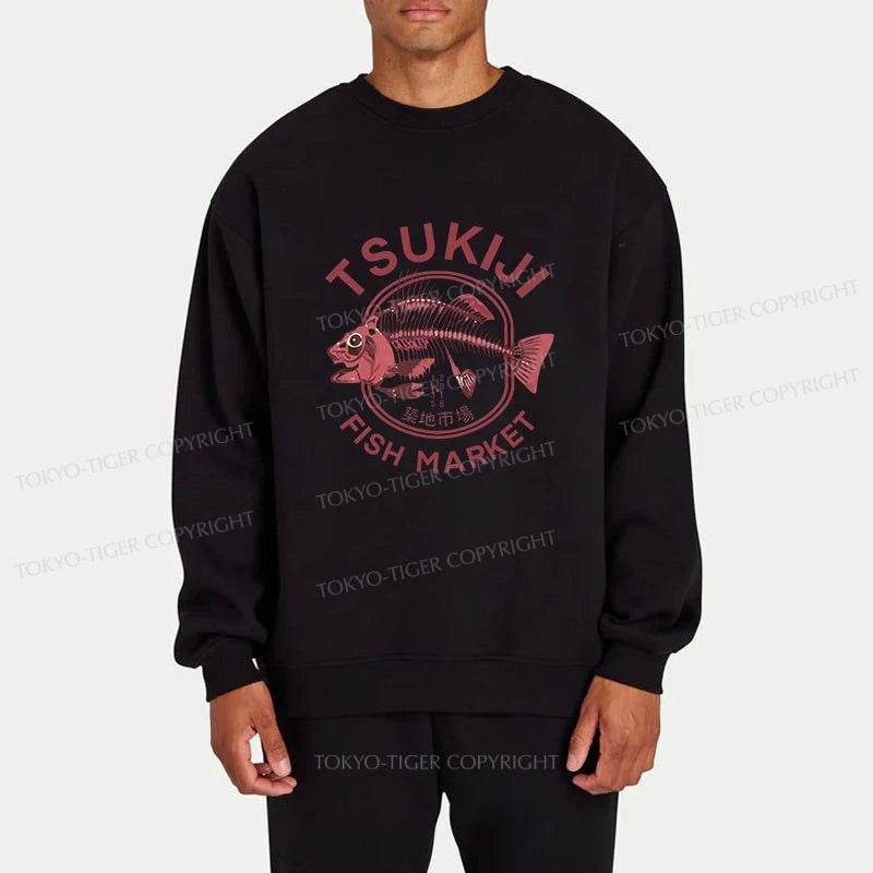 Tokyo-Tiger Tokyo Tsukiji Fish Market Vintage Japan Sweatshirt