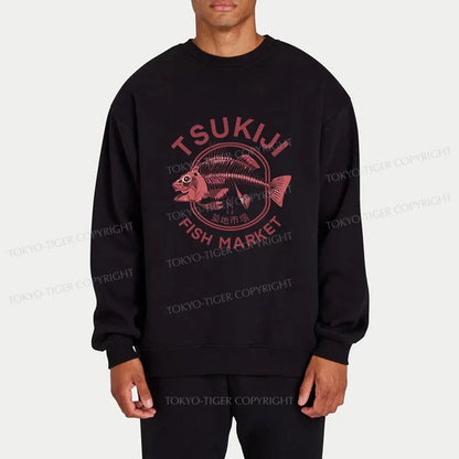 Tokyo-Tiger Tokyo Tsukiji Fish Market Vintage Japan Sweatshirt