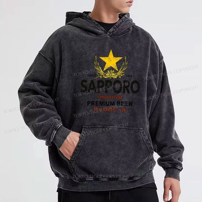 Tokyo-Tiger Sapporo Beer Star Japanese Washed Hoodie