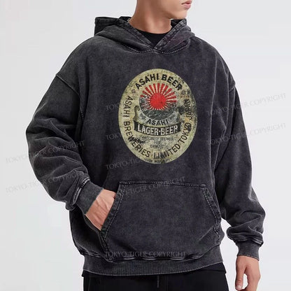 Tokyo-Tiger ASAHI BEER Japanese Washed Hoodie