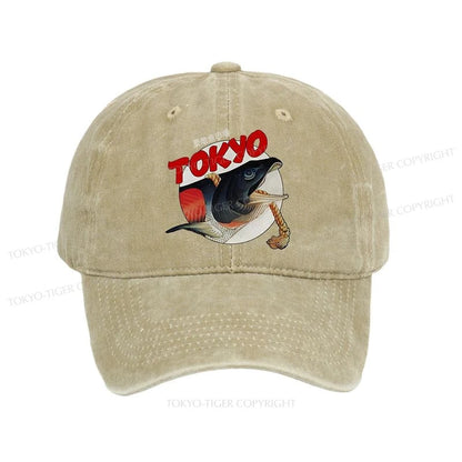 Tokyo-Tiger Vintage Japanese Tsukiji Fish Market Washed Cap