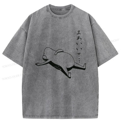 Tokyo-Tiger Lying Flat Frog Washed T-Shirt