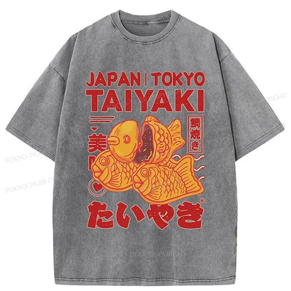 Tokyo-Tiger Taiyaki Japanese Washed T-Shirt