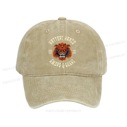 Tokyo-Tiger Japanese Hattori Hanzo Prints Washed Cap