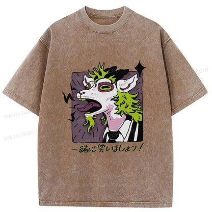 Tokyo-Tiger Goat Laughs Japanese Washed T-Shirt