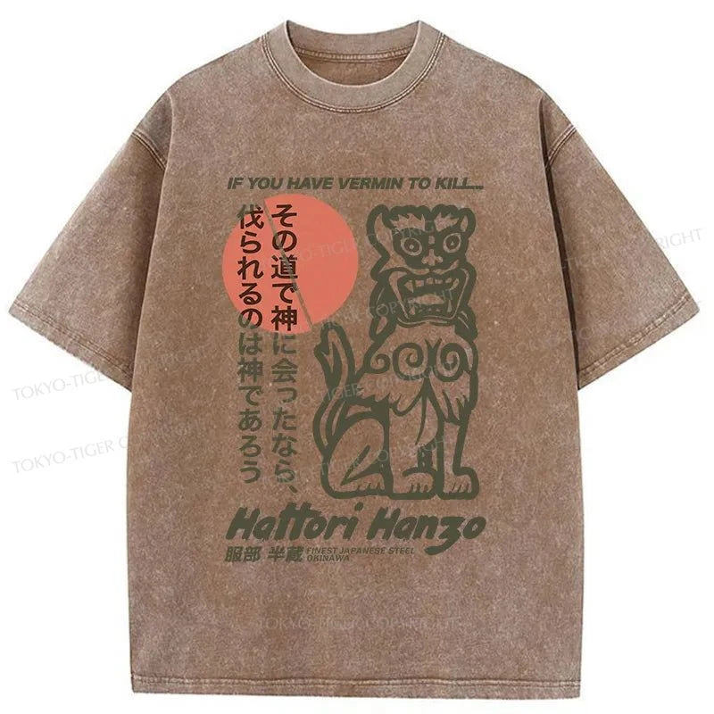 Tokyo-Tiger Hattori Hanzo Japanese Washed T-Shirt