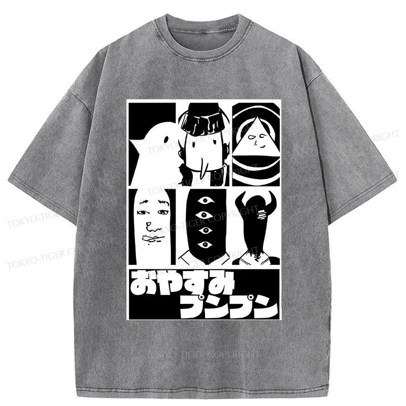 Tokyo-Tiger OYASUMI PUNPUN Washed T-Shirt