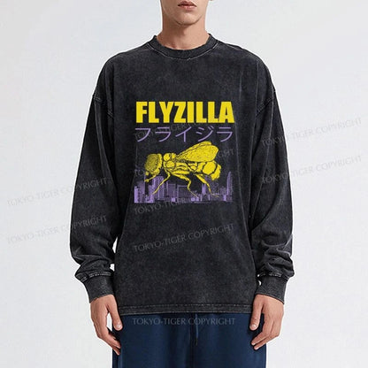 Tokyo-Tiger Giant Fly Japanese Washed Long Sleeve T-Shirt