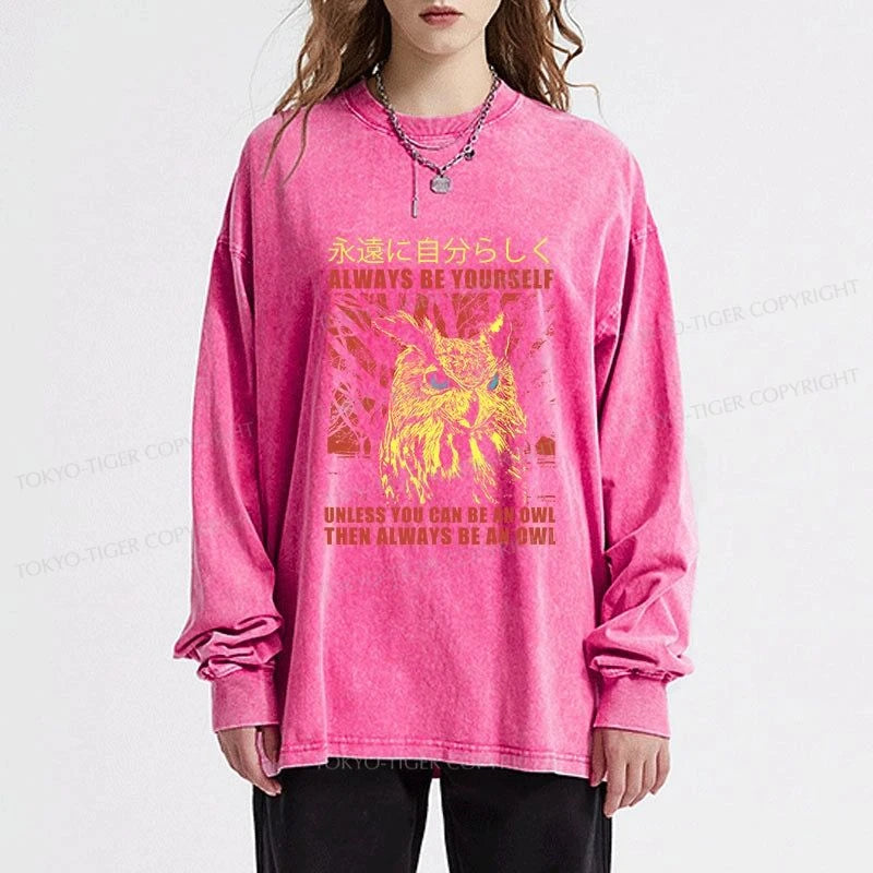 Tokyo-Tiger Always Be Yourself Japanese Washed Long Sleeve T-Shirt