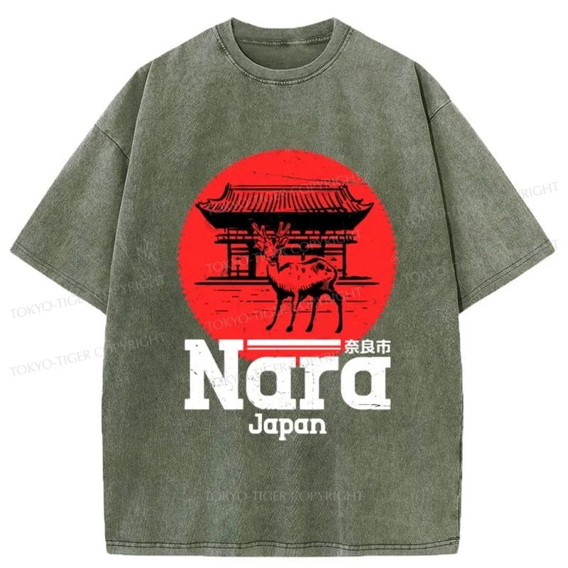 Tokyo-Tiger Nara Japan City Vintage Washed T-Shirt