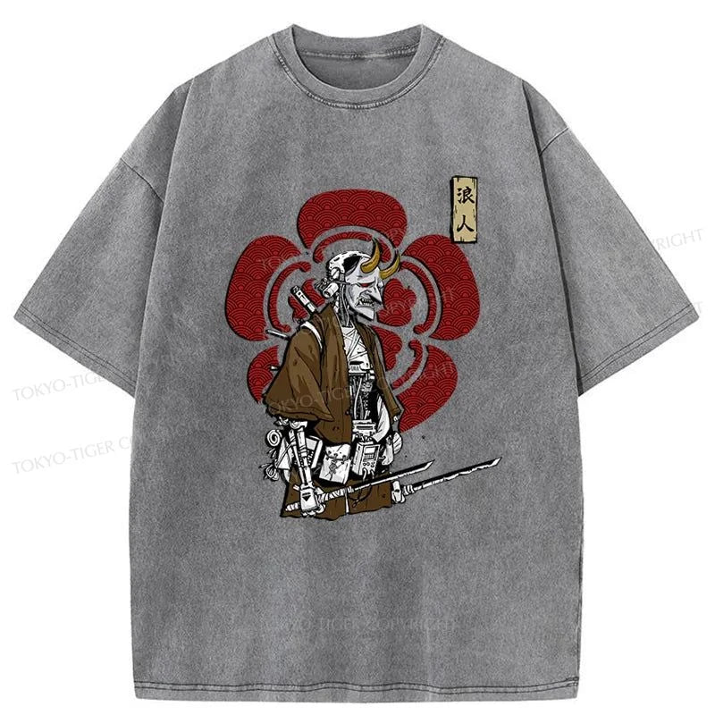 Tokyo-Tiger Japanese Ronin Washed T-Shirt