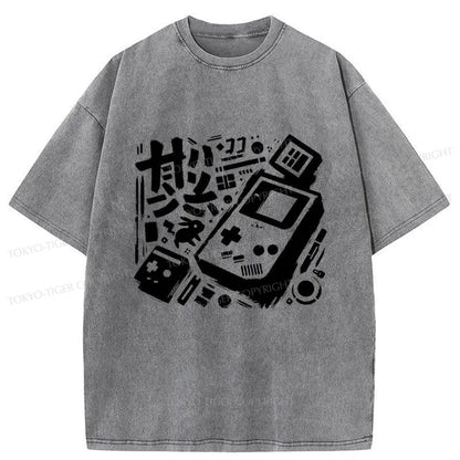 Tokyo-Tiger Games Console Japanese Washed T-Shirt