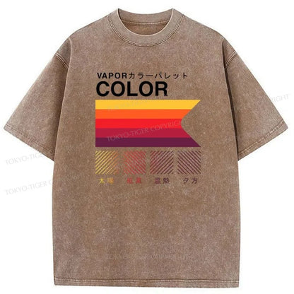 Tokyo-Tiger Vapor Color Palette Washed T-Shirt