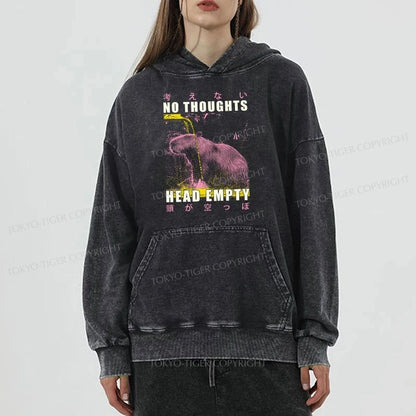 Tokyo-Tiger No Thoughts Head Empty Washed Hoodie