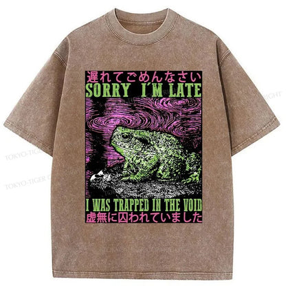 Tokyo-Tiger Frogs Trapped In The Void Washed T-Shirt