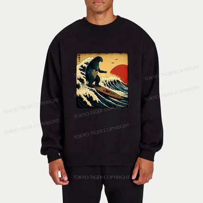 Tokyo-Tiger The Great Wave Godzilla Sweatshirt