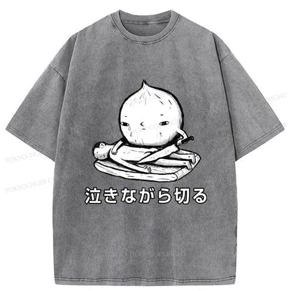 Tokyo-Tiger Crying Onion Japanese Washed T-Shirt