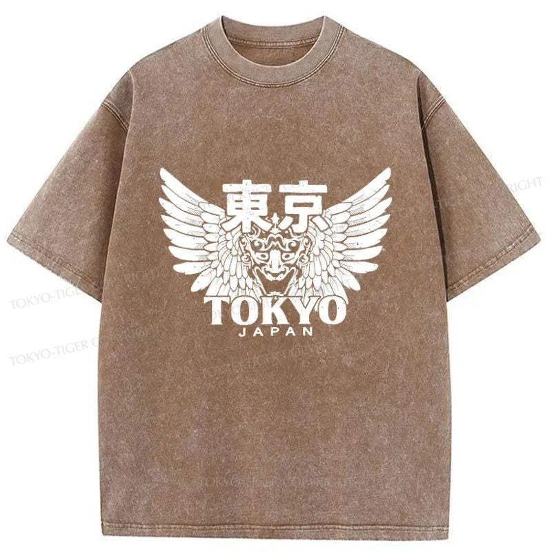 Tokyo-Tiger Japanese Tokyo Kanji Washed T-Shirt