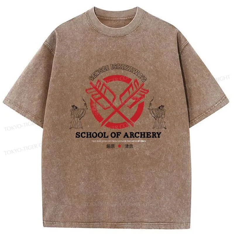 Tokyo-Tiger School Of Archery Japanese Washed T-Shirt