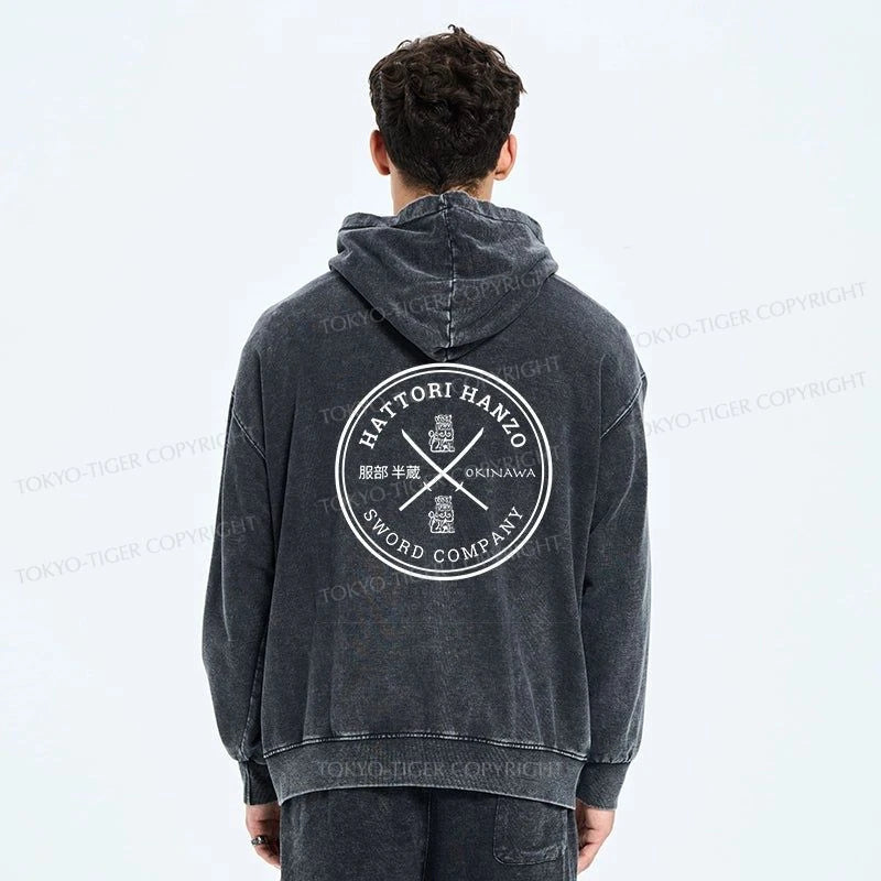 Tokyo-Tiger Hattori Hanzo Sword Company Washed Zip Hoodie