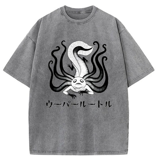 Tokyo-Tiger Terrifying Salamander Japanese Washed T-Shirt