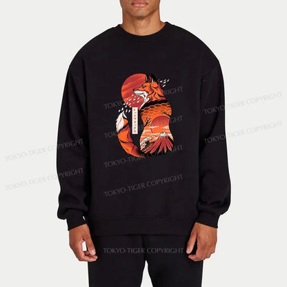 Tokyo-Tiger Japanese Fox KitsuneTattoo Sweatshirt