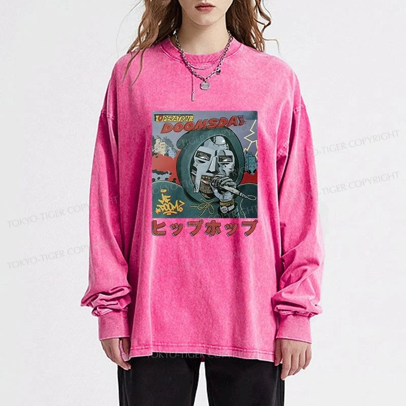 Tokyo-Tiger Mf Doom Japan Washed Long Sleeve T-Shirt