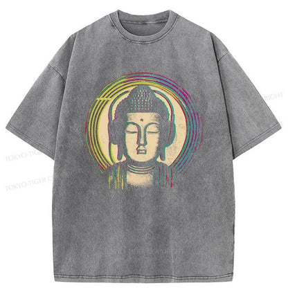 Tokyo-Tiger Buddha With Headphones Washed T-Shirt