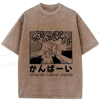 Tokyo-Tiger Let's Drink Japanese Washed T-Shirt