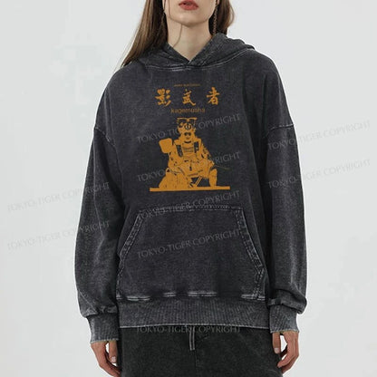 Tokyo-Tiger Japanese Shadow Samurai Washed Hoodie