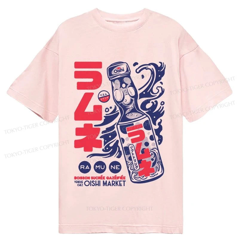 Tokyo-Tiger Ramune Print Japanese Classic T-Shirt