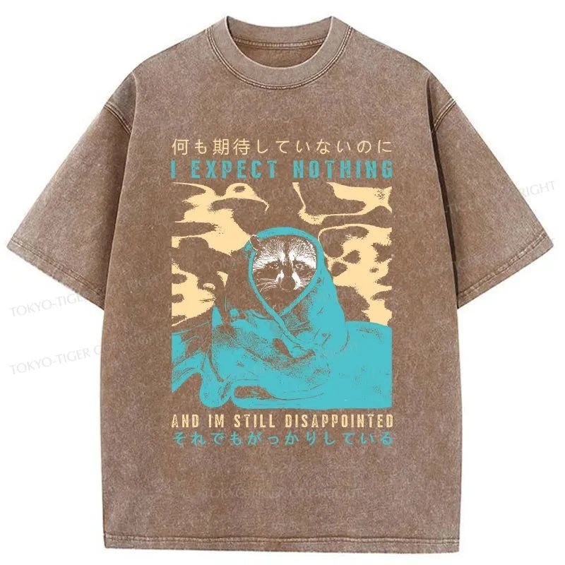 Tokyo-Tiger Disappointed Raccoon Japan Washed T-Shirt