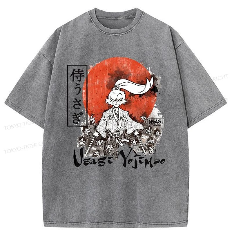 Tokyo-Tiger Usagi Yojimbo Kanji Red Sun Washed T-Shirt