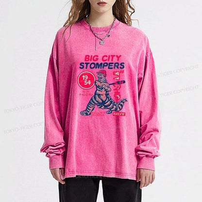 Tokyo-Tiger Big City Stompers Washed Long Sleeve T-Shirt