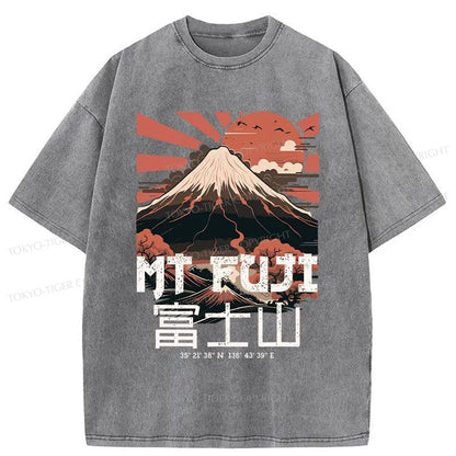 Tokyo-Tiger Mount Fuji Japanese Washed T-Shirt