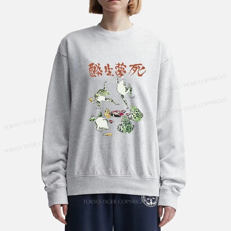 Tokyo-Tiger Japanese Frog Osake Kanji Sweatshirt