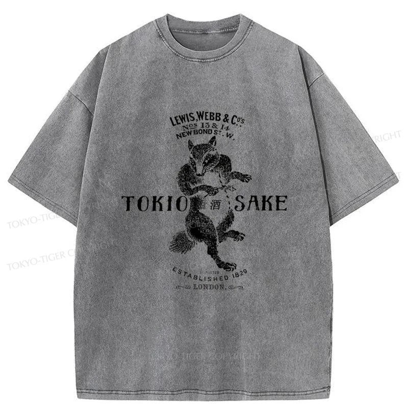 Tokyo-Tiger Japanese Sake Washed T-Shirt