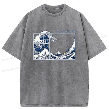 Tokyo-Tiger Ukiyoe Waves Japan Washed T-Shirt