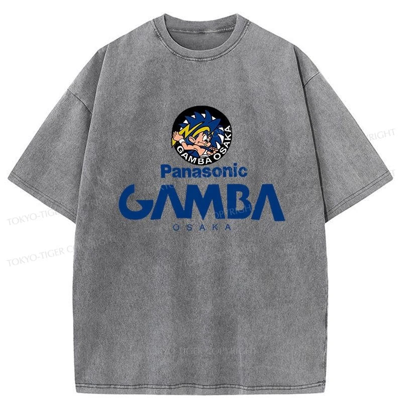 Tokyo-Tiger Vintage PANASONIC GAMBA OSAKA Japanese Washed T-Shirt