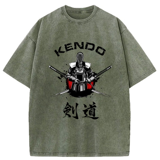 Tokyo-Tiger Kendo Warrior Katana Washed T-Shirt