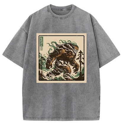 Tokyo-Tiger Walking Monkey Demon Washed T-Shirt