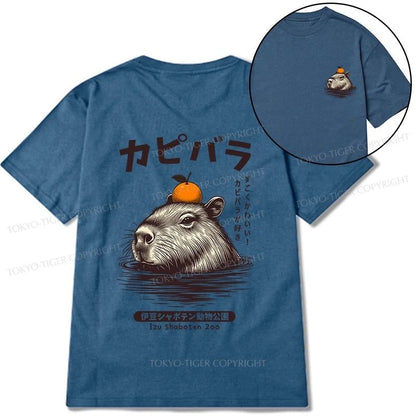 Tokyo-Tiger Capybara Hot Spring Front Back Classic T-Shirt