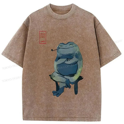 Tokyo-Tiger Proud Frog Japanese Washed T-Shirt