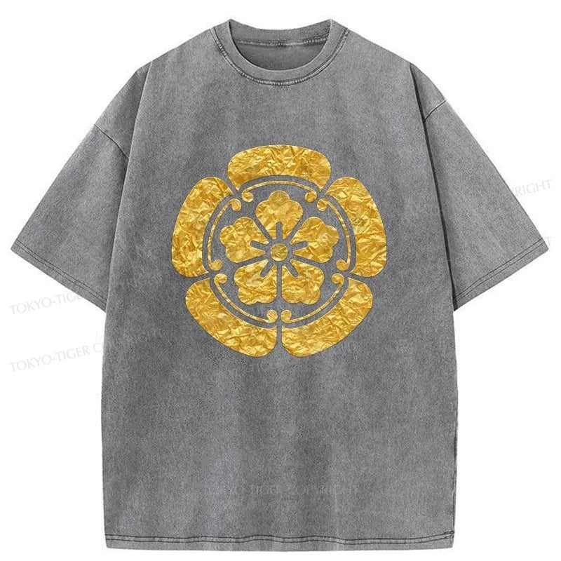 Tokyo-Tiger Sakura Pattern Japanese Washed T-Shirt