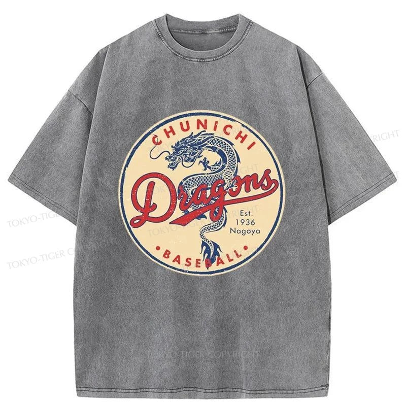 Tokyo-Tiger Chunichi Dragons Washed T-Shirt