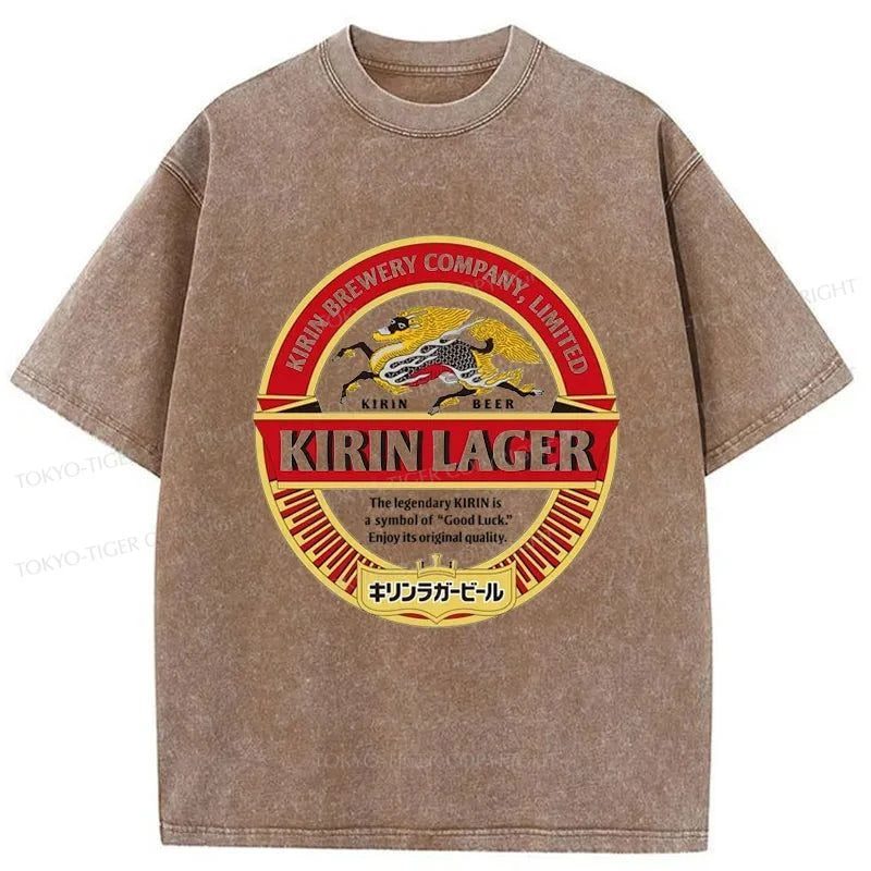 Tokyo-Tiger Kirin Ichiban Beer Logo Japan Washed T-Shirt