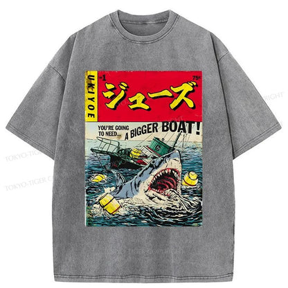 Tokyo-Tiger Killer Shark Poster Washed T-Shirt