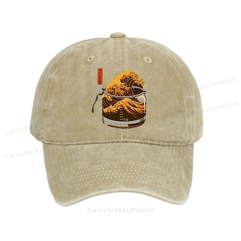 Tokyo-Tiger The Great Wave Of Coffee Japanese Washed Cap